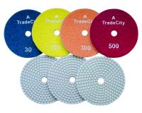 Алмазные гибкие шлифовальные круги Beige Pane Pads 7-STEP D100 универсальные комплект